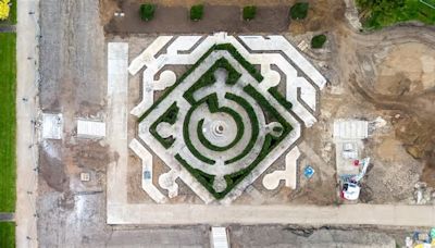 Fit for a King! Maze garden inspired by elaborate labyrinth Charles played in as a child starts to take shape at Sandringham