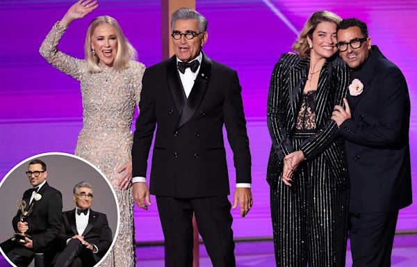 The Rose family! ‘Schitt’s Creek’ cast reunites at Emmys 2024 thanks to hosts Dan and Eugene Levy