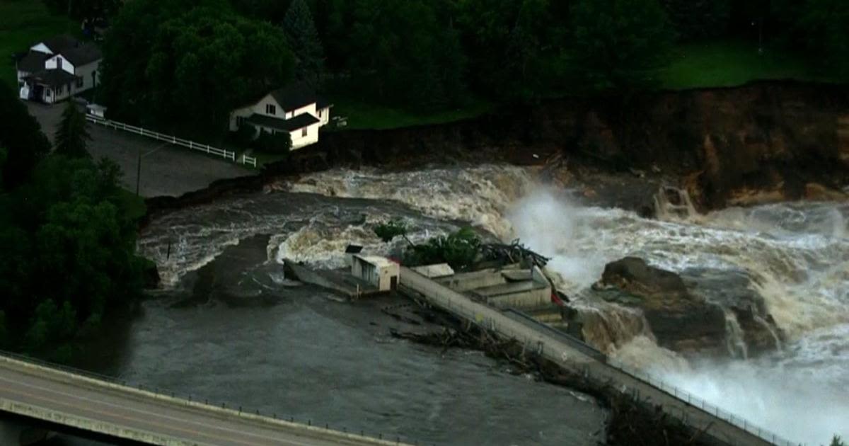 Video shows iconic home on Rapidan Dam partially collapsing into Blue Earth River in southern Minnesota