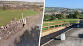 Furious villagers slam ‘bodge job’ after wooden fence replaces ‘historic’ stone wall