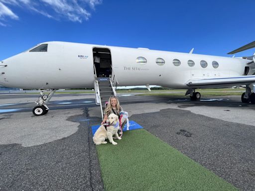 I flew 3,400 miles with my golden retriever on a one-of-a-kind luxury airline for dogs—here’s what it was like