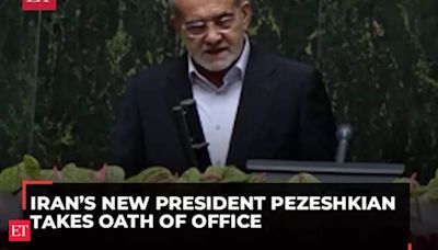 Iran's new president Pezeshkian takes oath of office at the parliament in Tehran