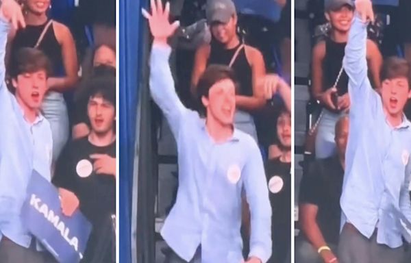 Kendrick Lamar-spitting white boy was the breakout star of Kamala Harris' Atlanta rally