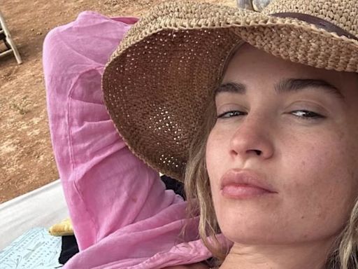 Lily James sets pulses racing as she shares sultry vacation snaps