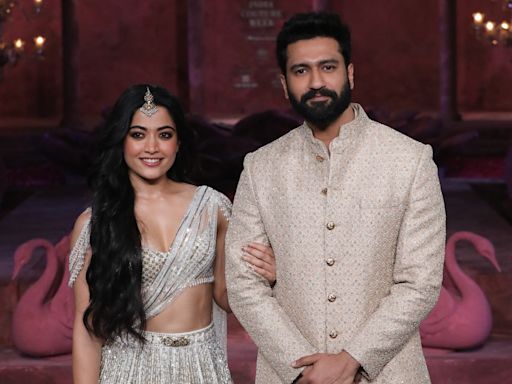 Vicky Kaushal, Rashmika Mandanna turn showstoppers for Falguni Shane Peacock ahead of their film ‘Chhava’