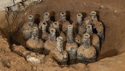 35 bottles from the 18th century filled with cherries unearthed by archeologists at George Washington’s Mount Vernon