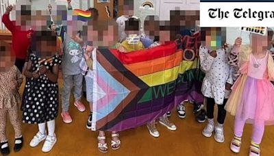 Rosie Duffield criticises primary school for having pupils pose with trans-inclusive flag