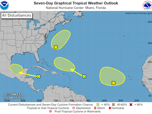 Storm tracker: National Hurricane Center tracking 5 disturbances in Atlantic