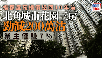 北角城市花園三房勁減200萬沽 樓價退回10年前 業主僅賺7% 跑輸通脹