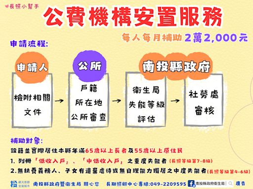 申辦公費機構安置方法報你知！