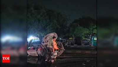 Two killed, one injured in tractor, container collision | Lucknow News - Times of India