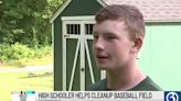 GREAT KIDS: High schooler helps build storage shed for his baseball team