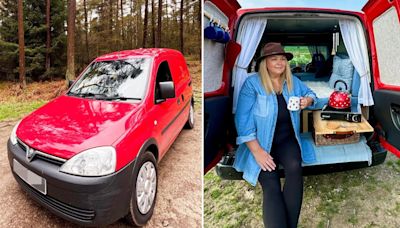 We turned tiny post van into a teeny home with 'library', kitchen & spacious bed