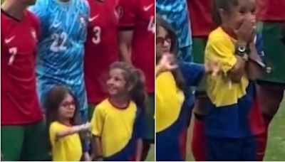 Cristiano Ronaldo explotó el ternurómetro con emotivo video viral junto a una niña en la Eurocopa