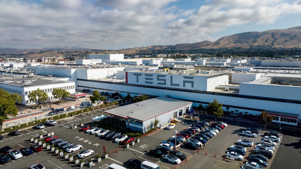 Firefighters knock down two-alarm blaze at Tesla factory in California