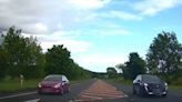 Moment reckless Scottish driver captured driving towards oncoming traffic on busy road