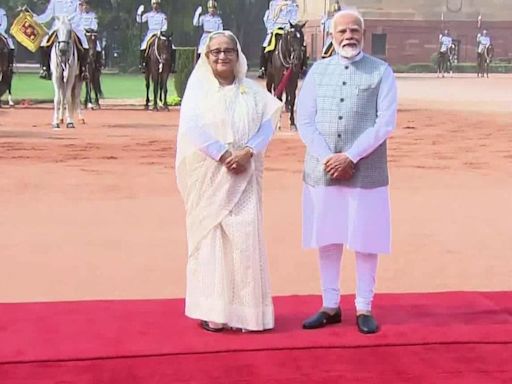 WATCH: Sheikh Hasina receives ceremonial welcome at Rashtrapati Bhavan, meets PM Modi