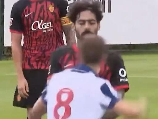 The shocking moment a West Brom player PUNCHES an opponent in the face