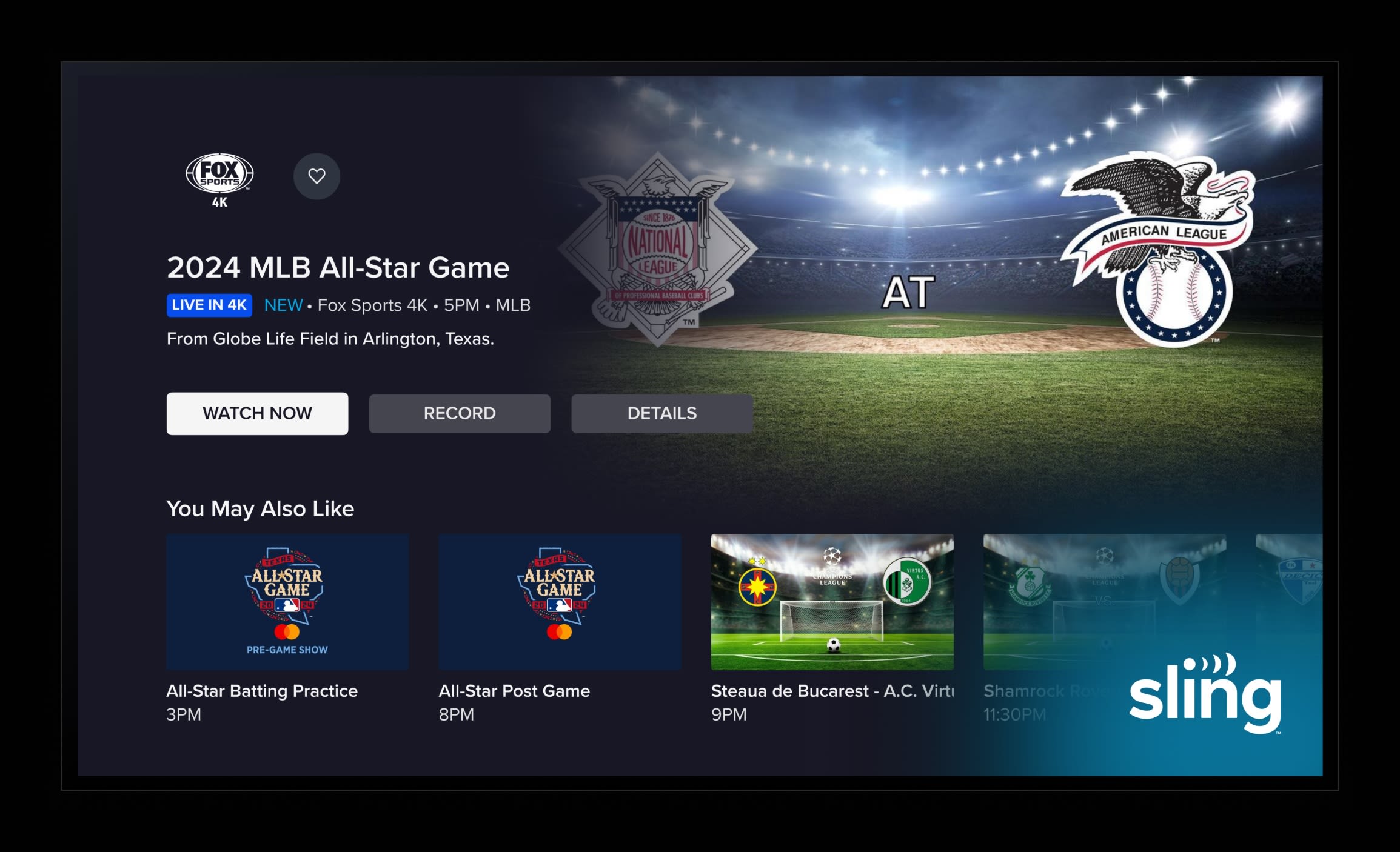 Sling TV Starts Free 4K Viewing With Tuesday's MLB All-Star Game ... in 'Select' Markets and on 'Select' Devices