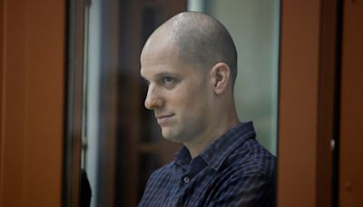 U.S. journalist Evan Gershkovich attends hearing in Russia in trial on espionage charges he and U.S. deny