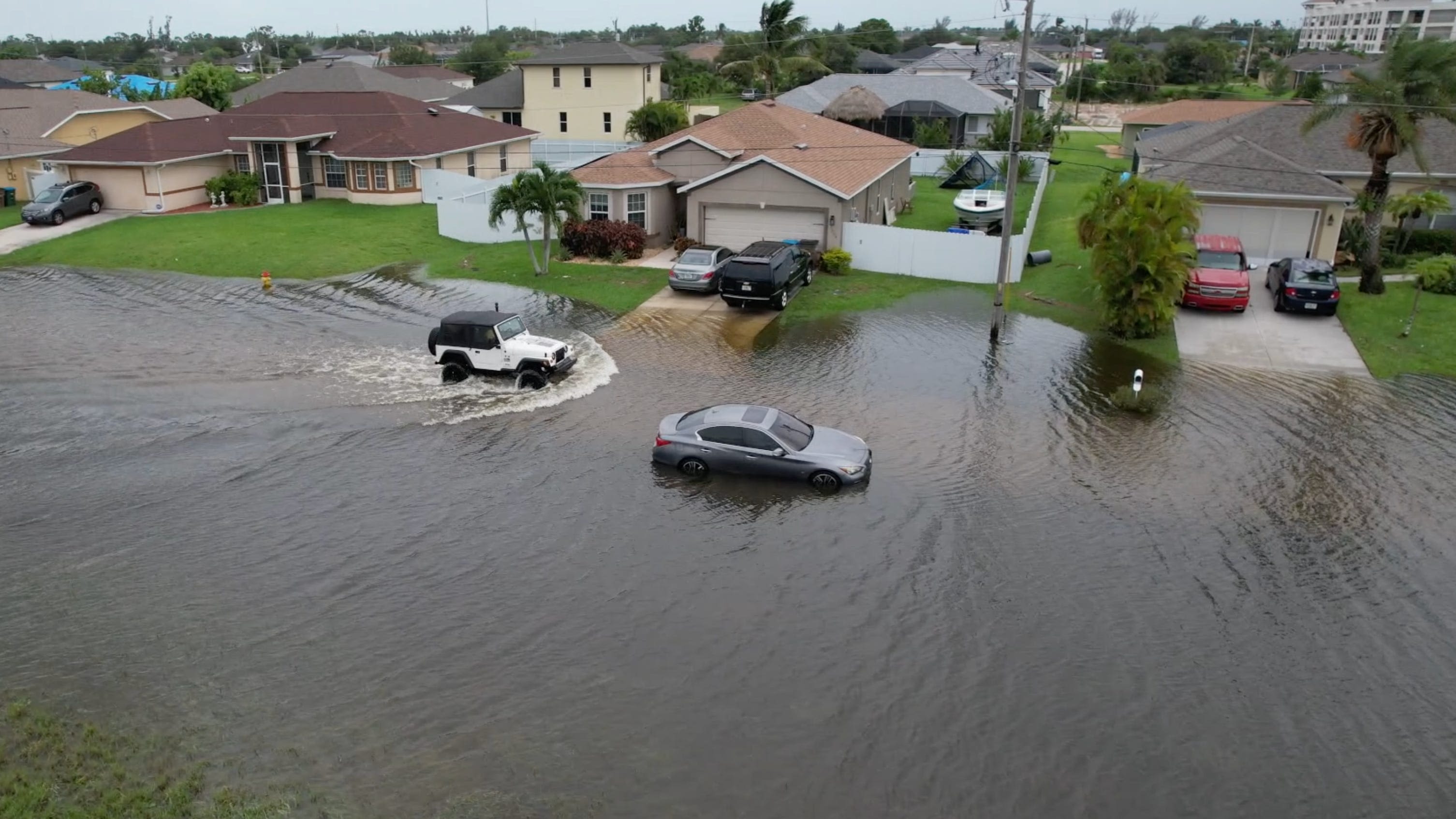 Debby drenches Cape Coral: Drone video shows widespread flooding from pesky tropical storm