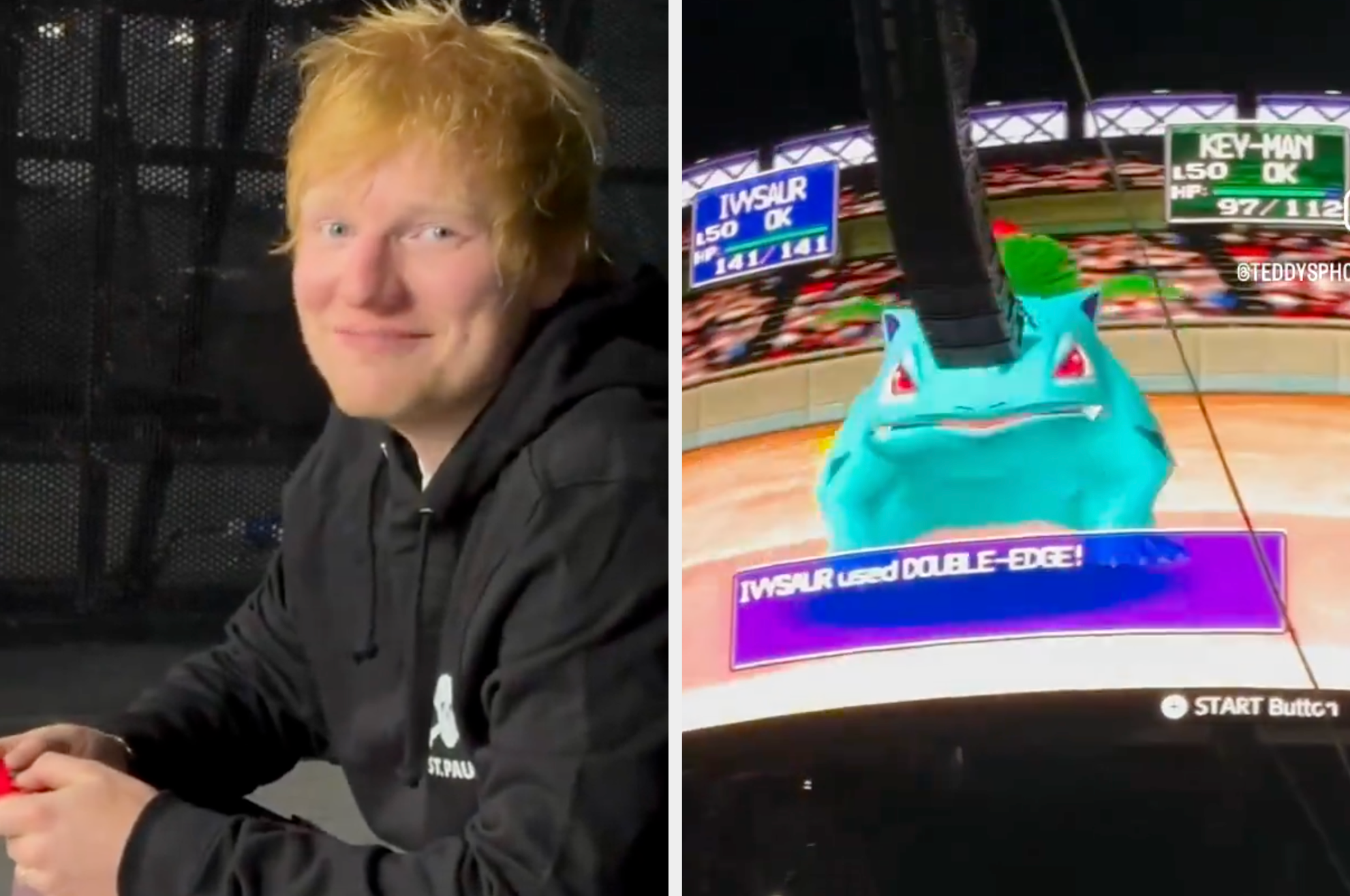 Ed Sheeran Says ‘If I Wasn’t a Musician, I’d Be a Virgin’ While Playing Pokémon in a Stadium