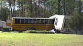 School bus slams into South Carolina home, destroying it