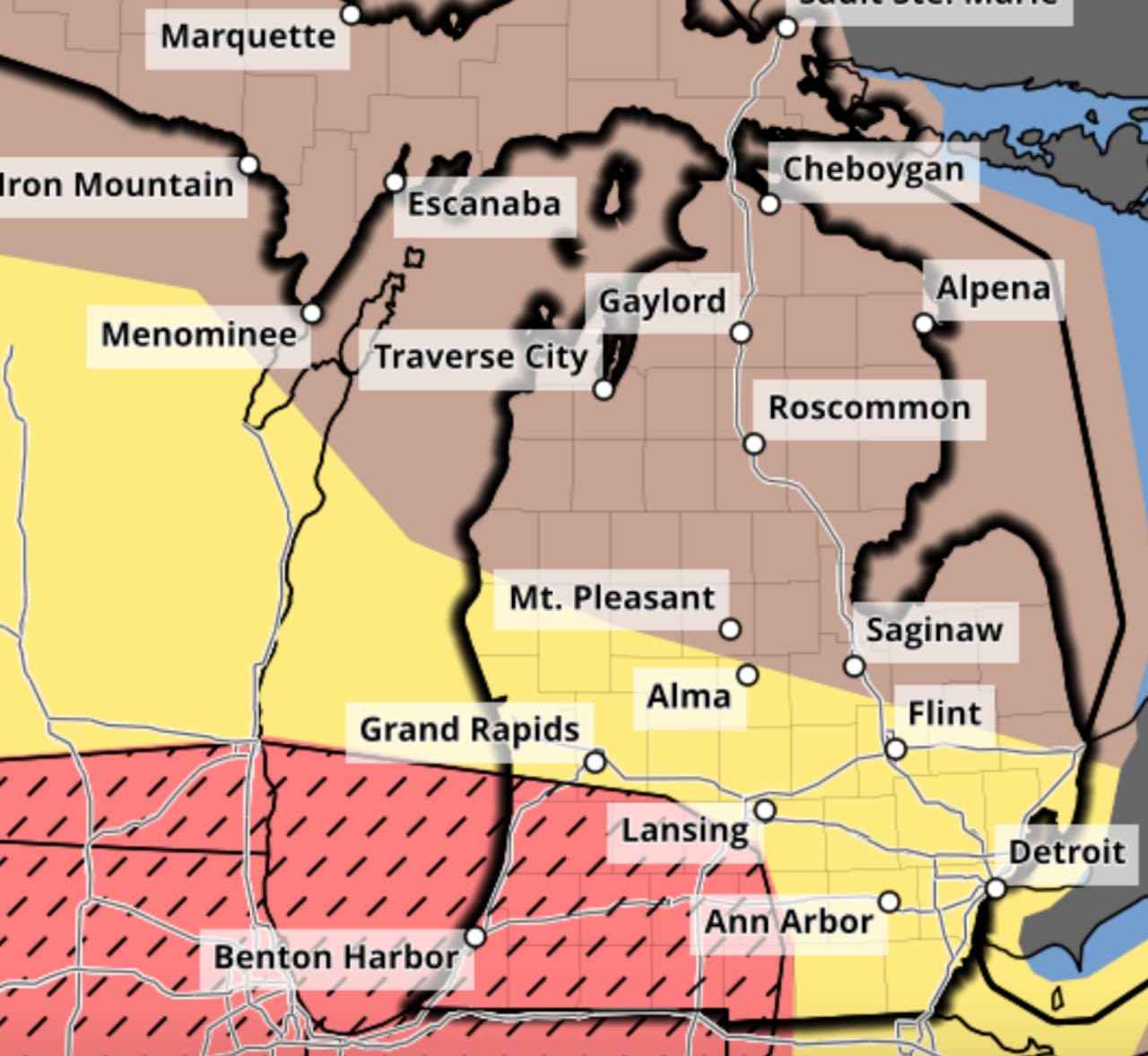 Severe Weather Update: Important increase on possible strength of storms in part of Michigan