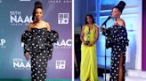June Ambrose Accepts NAACP Image Awards Fashion Award in Marc Jacobs Bubble Peplum Dress, Presented by Kelly Rowland