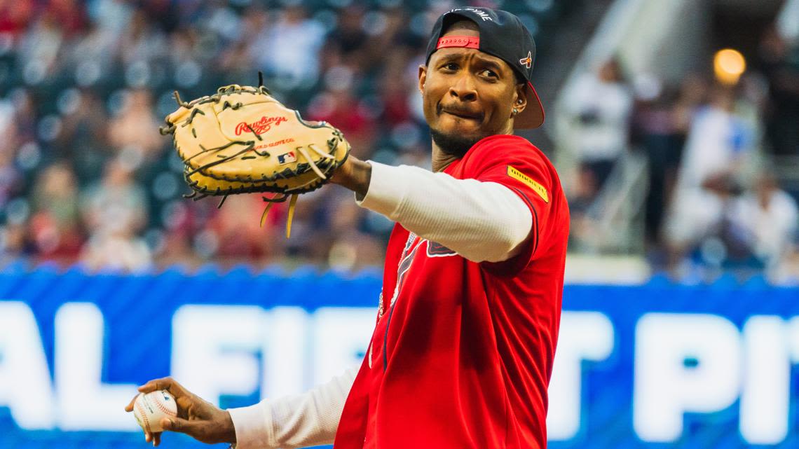 Watch | Usher tosses first pitch at Braves game, Jermaine Dupri calls out 'play ball'