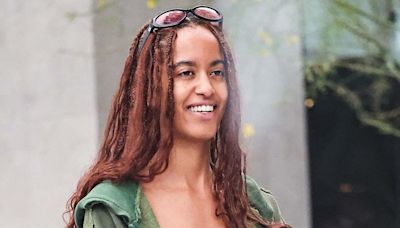 Malia Obama rocks orange two-piece after workout as she's pictured beaming in LA