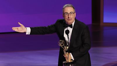 "I feel like Sarah McLachlan right now": John Oliver thanks his dead dog at "Emmys"