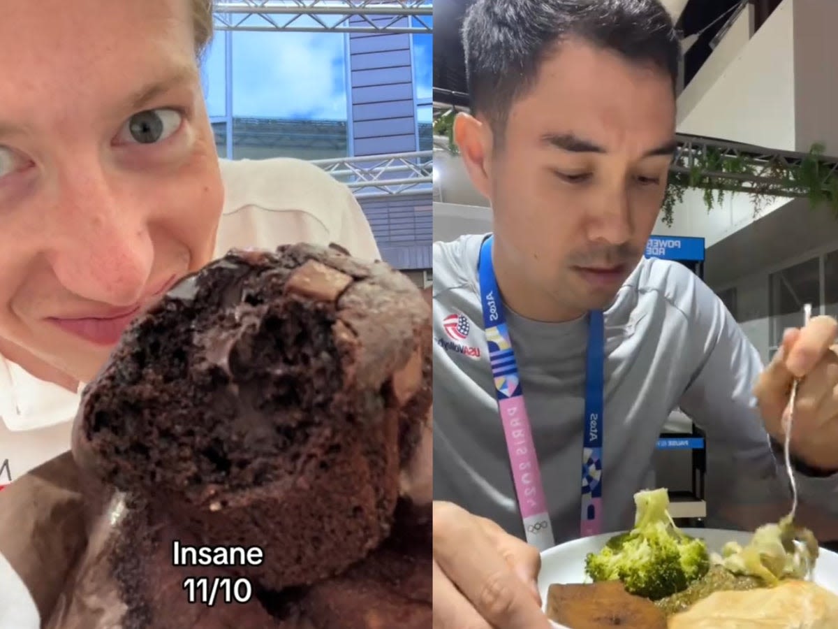 Olympians review ‘unseasoned’ food and viral chocolate muffins in Olympic Village