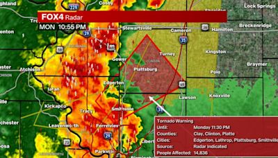 Tornado Warning issued for parts of the Kansas City area