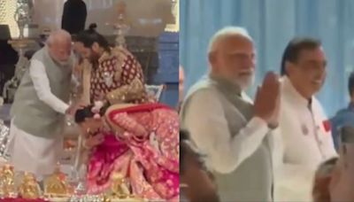 Prime Minister Narendra Modi arrives at Anant Ambani-Radhika Merchant’s ‘Shubh Aashirvaad’ ceremony, greets people with folded hands. Watch