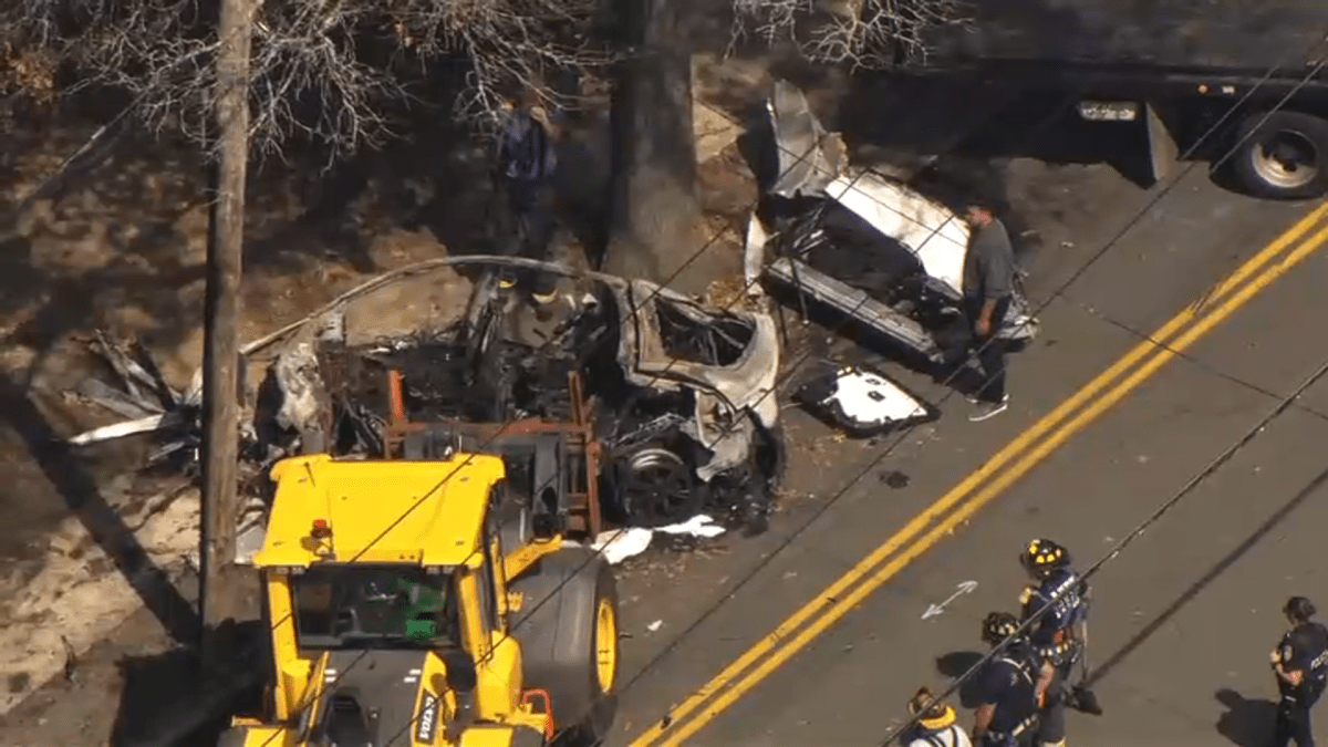 Out-of-control Tesla explodes after crashing into apartment building, killing 2