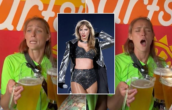 Taylor Swift inspires musical moment from Kylie Kelce as former NFL wife juggles 3 pitchers of beer