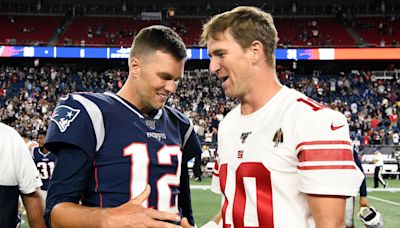 Tom Brady Sends NSFW Two-Word Message To Eli Manning At Jersey Signing