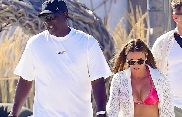 Michael Jordan and Wife Yvette Prieto Hold Hands as They Board a Boat During Saint-Tropez Vacation