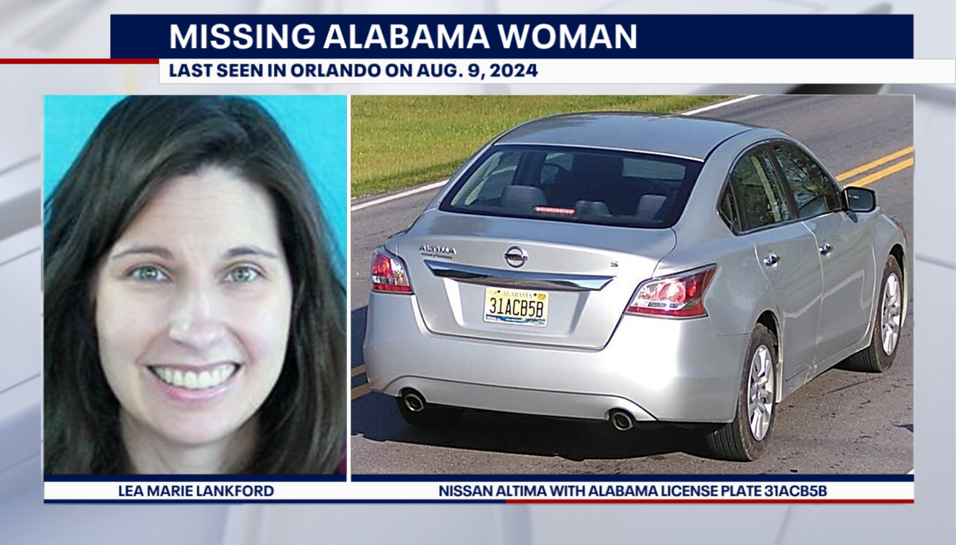 Missing Alabama woman Lea Marie Lankford last seen vacationing in Orlando