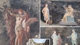 Rare Roman paintings depicting mythological characters unearthed in Pompeii 2,000 years after volcanic eruption