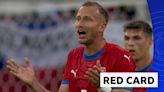 Czech Republic down to 10 men after Barak second booking