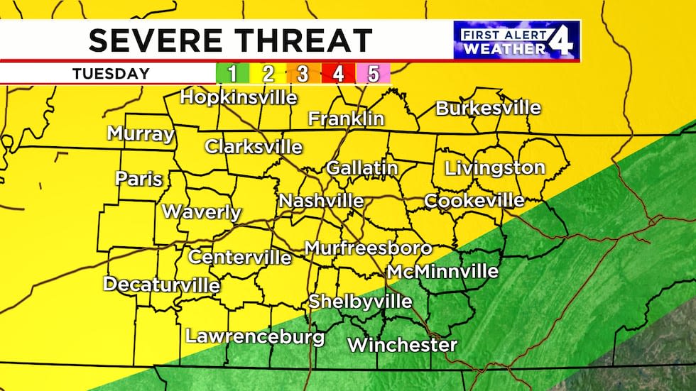 First Alert Forecast: Severe storms likely Tuesday and Wednesday