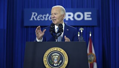 Trump 'ripped away' abortion rights nationwide, Biden argues as he urges women to back him