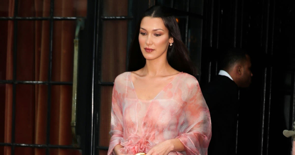 Bella Hadid Looks Like a Watercolor Painting In Sheer Vintage Couture