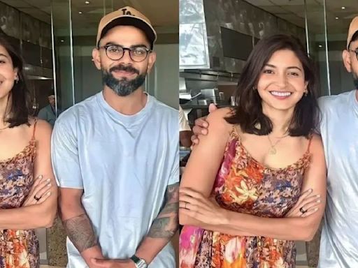 Virushka’s casual couple style: Anushka Sharma wears Rs 17,070 maxi dress and Virat Kohli looks laidback in silver tee with khaki shorts