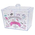 【Wendy kids】日本進口 HELLO KITTY 透明 小物 方型 兩格 收納罐 收納盒