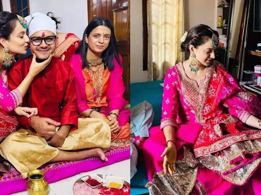 Kangana Ranaut shares colourful mehendi-haldi moments from her brother Varun Ranaut's wedding-See photos | Hindi Movie News - Times of India