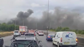 Large fire closes major motorway overnight