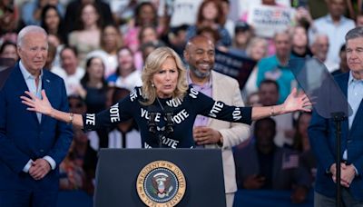Jill Biden Encourages Voters With Christian Siriano Dress at Rally in North Carolina